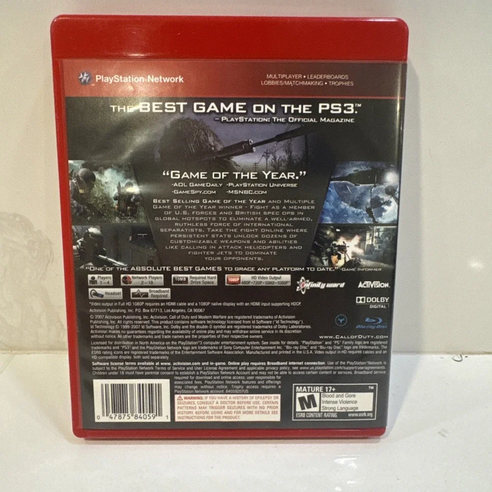 Call of Duty 4: Modern Warfare -- Greatest Hits (Sony PlayStation 3, 2010)